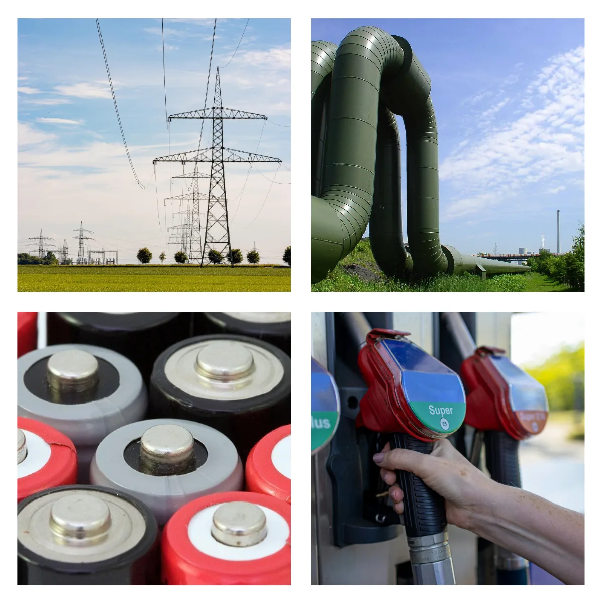 Übersicht und Einteilung von primären und sekundären Energieträgern in stoffgebundene und nicht-stoffgebundene Formen.